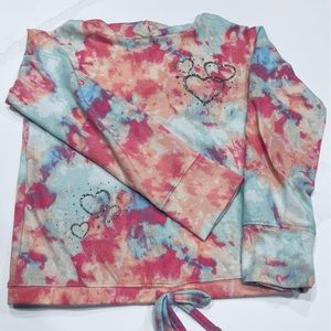 SO Multicolor tye-dye lightweight summer kids hoodie. Kids size M- 8 NWOT